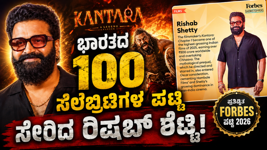 Rishab Shetty listed Forbes Showstoppers 2026 India's 100 Biggest Celebrities