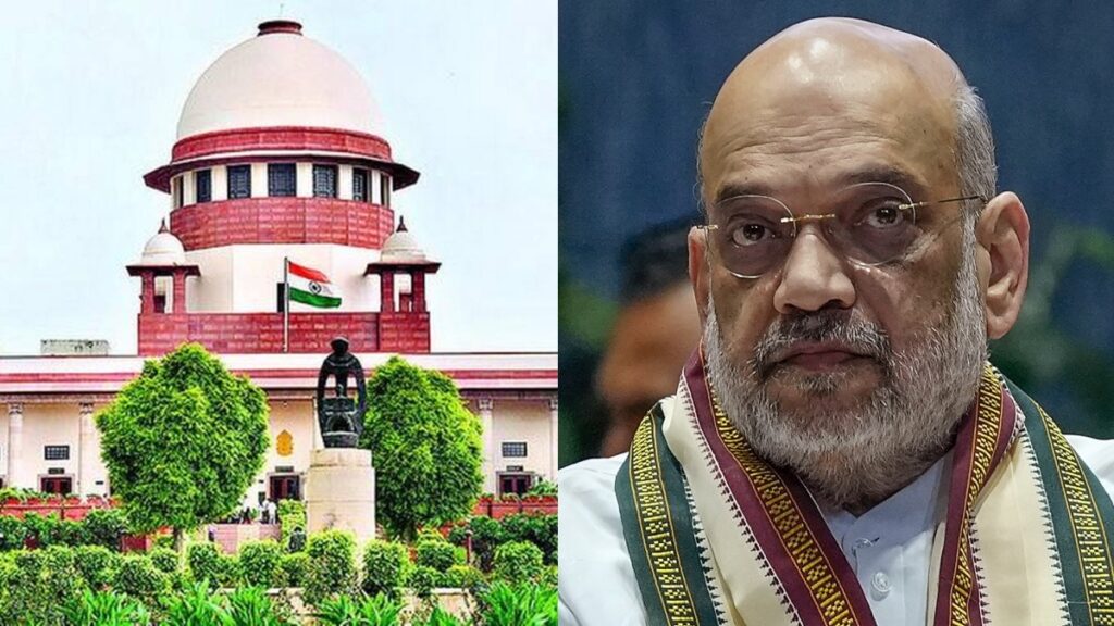Image of Amit shah with Supreme court