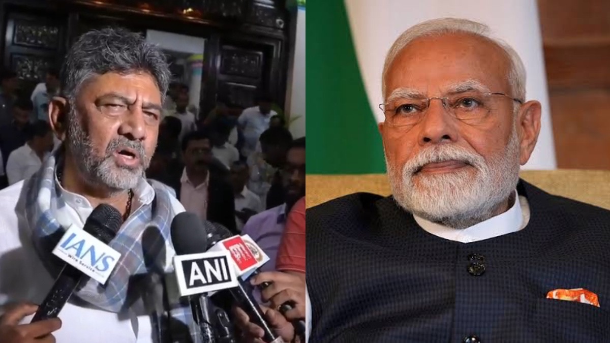 Image of DK Shivakumar with PM Modi