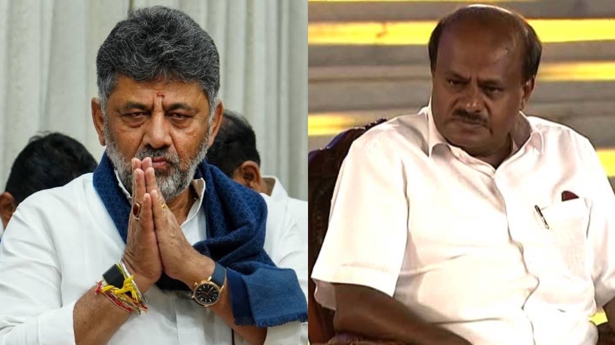 Image of HD Kumaraswamy with DK Shivakumar