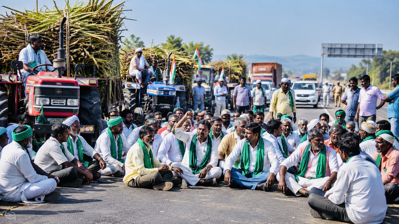 Image of farmers protest for MSP
